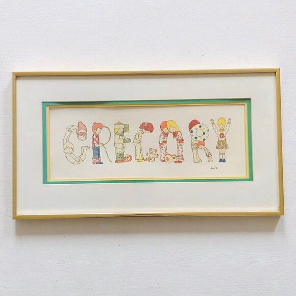 Boy's Name Sign Picture "GREGORY" by Joan W - Picture 1 of 4